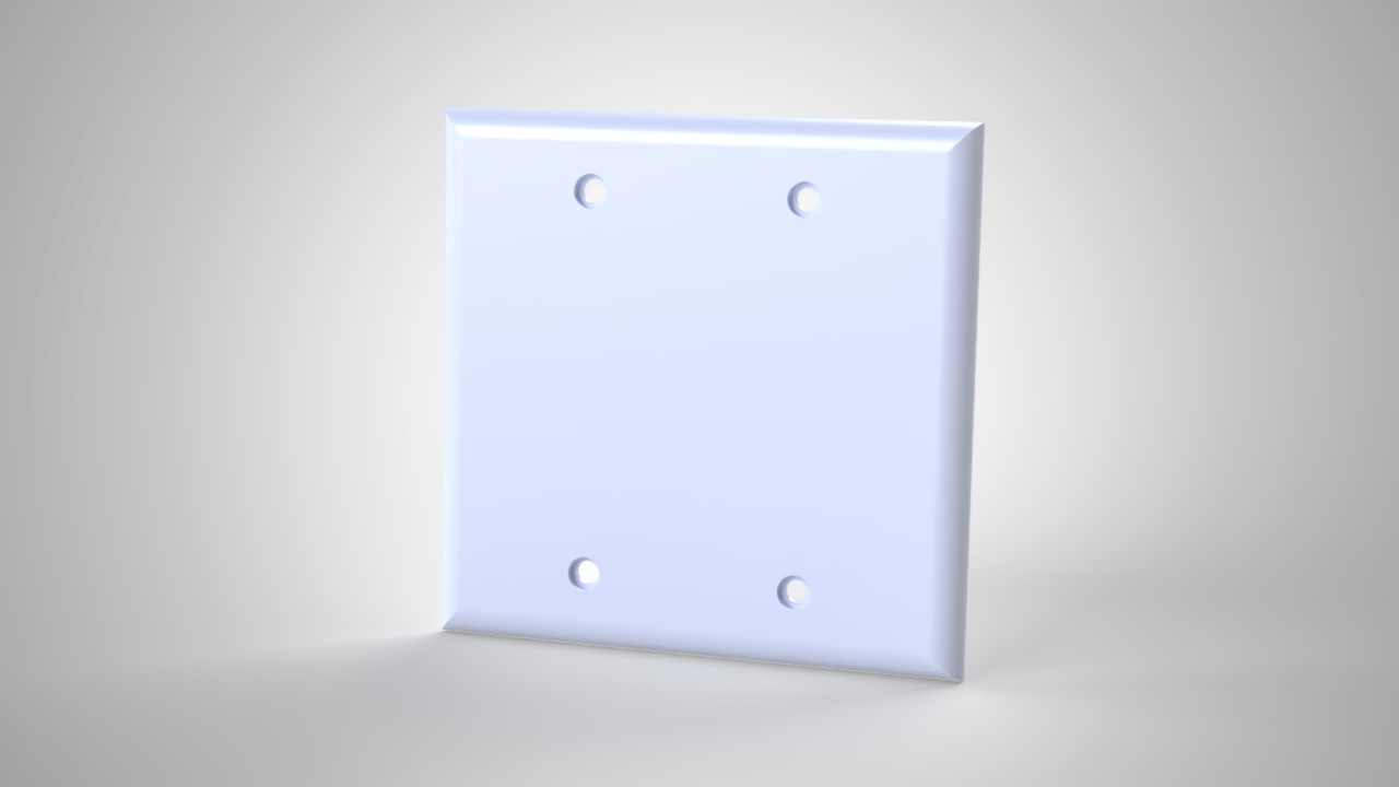 Double Gang Light Switch Cover, Double Blank render
