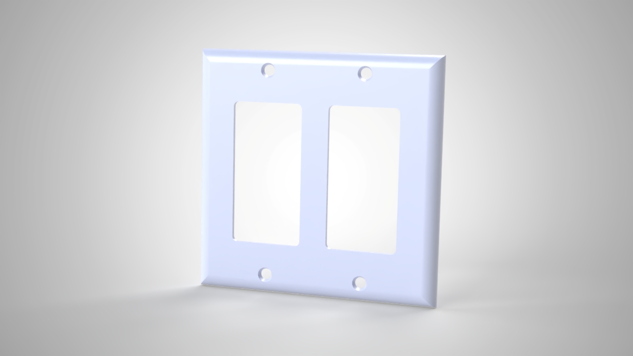 Double Gang Light Switch Cover — Double Decora render