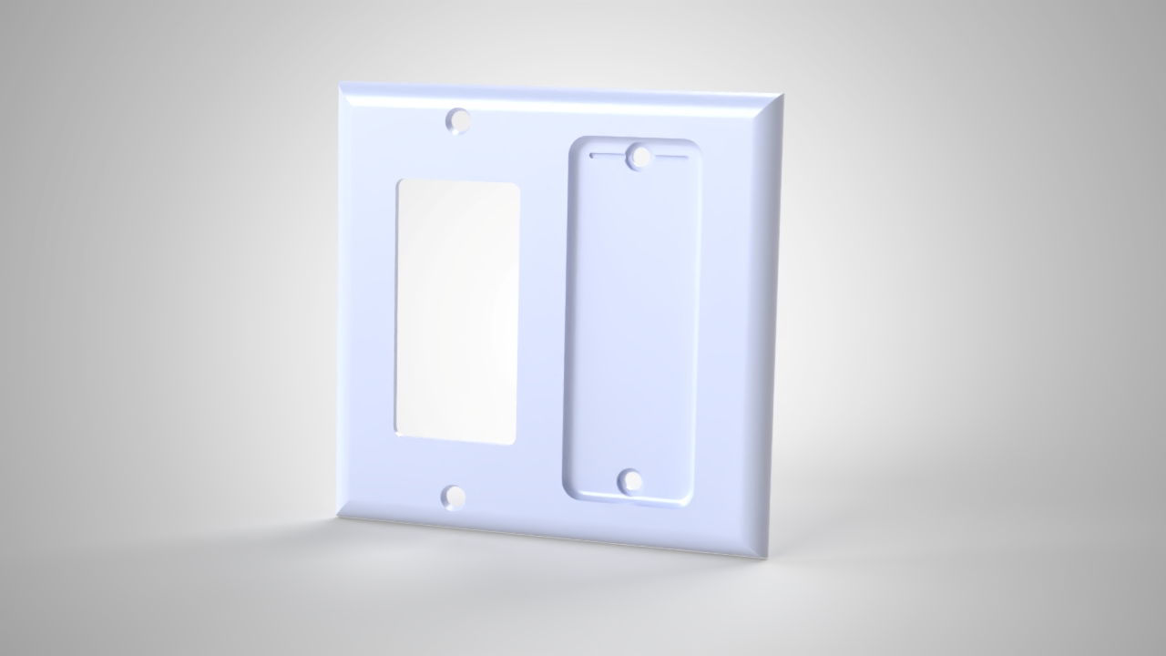 Double Gang Philips Hue Remote Holder, Decora + Hue Holder render
