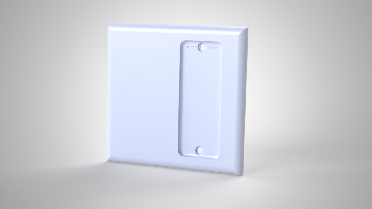 Double Gang Philips Hue Remote Holder, Blank + Hue Holder render, Version 2