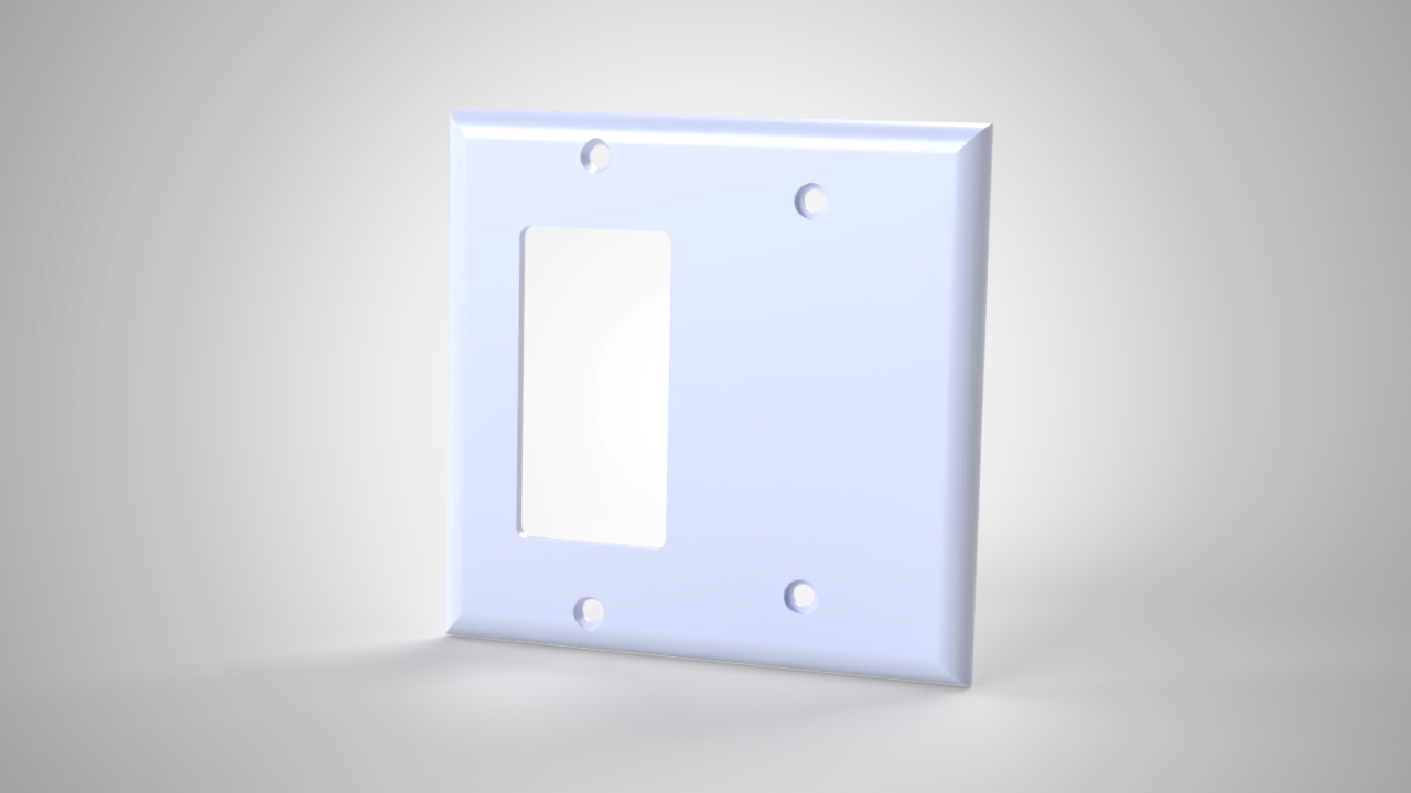 Double Gang Light Switch Cover, Mixed Decora and Blank render, v1