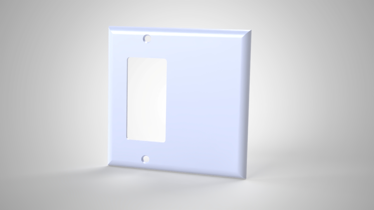 Double Gang Light Switch Cover, Mixed Decora and Blank render, v2