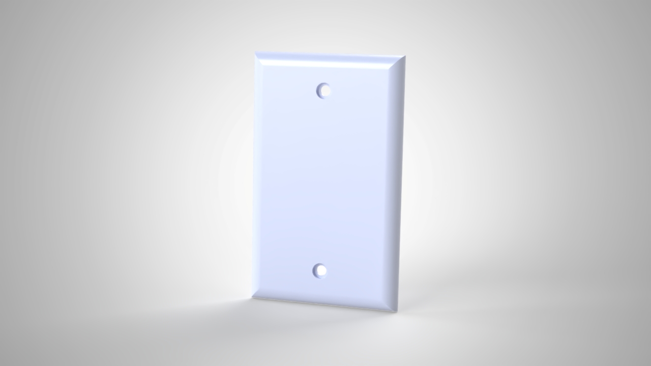 Single Gang Light Switch Cover, blank cover render