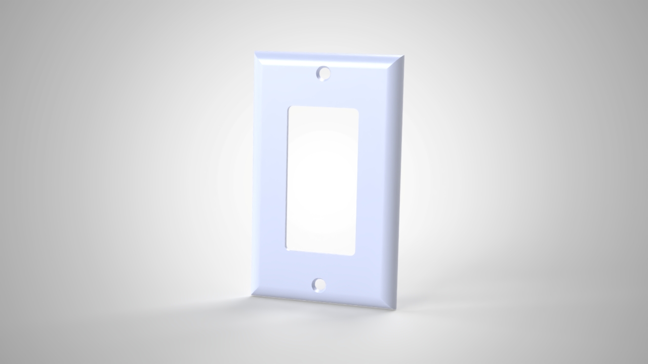 Single Gang Light Switch Cover — Decora/rocker cutout render
