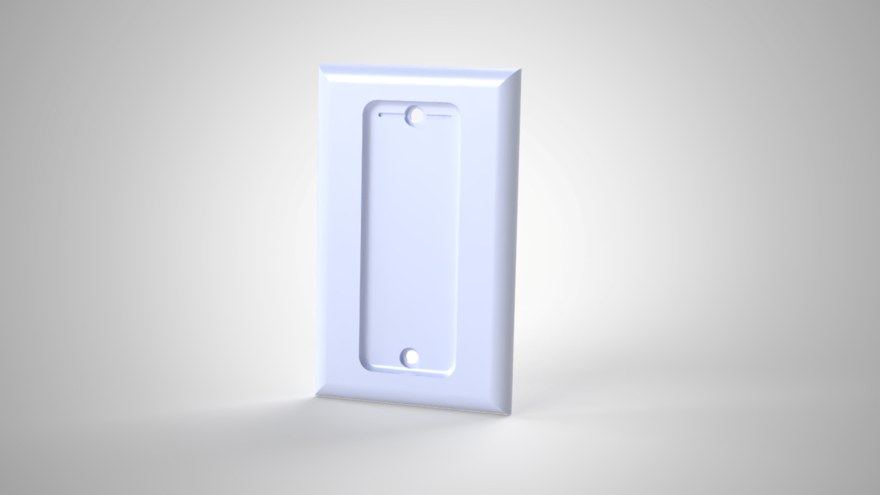 Single Gang Philips Hue Remote Holder Wall Plate render