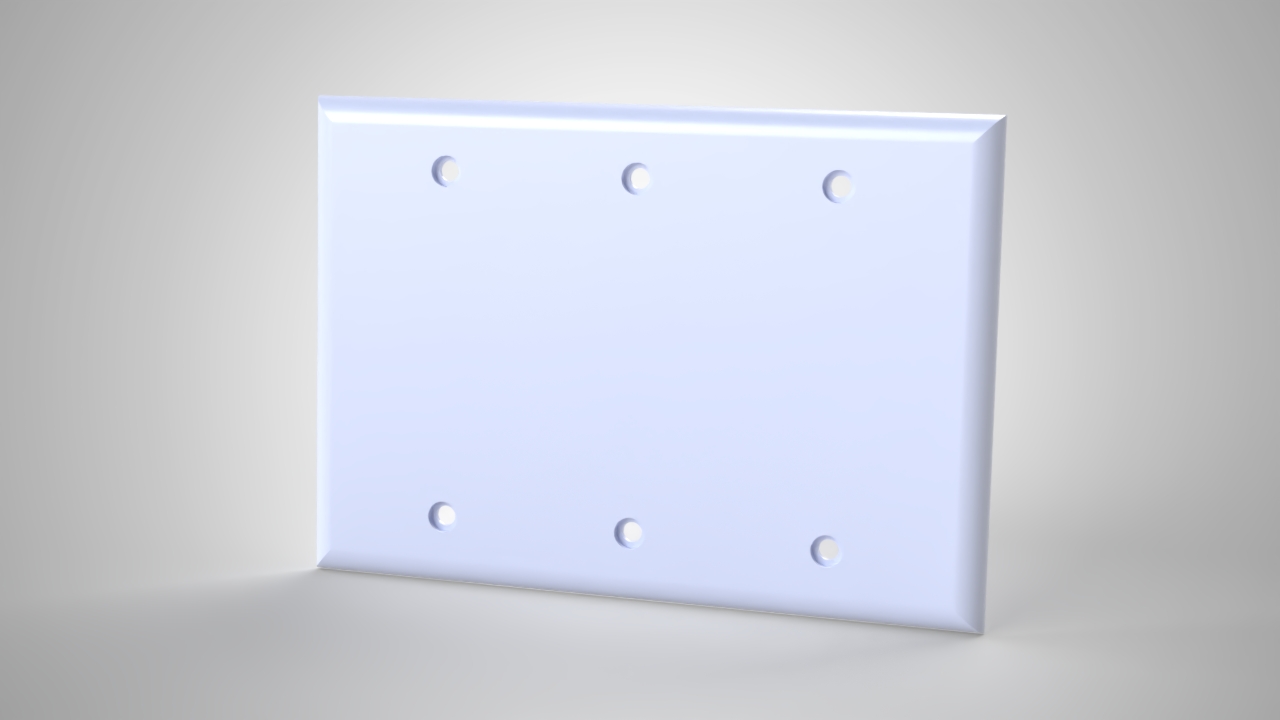 Triple Gang Light Switch Cover, Triple Blank render, Version 1