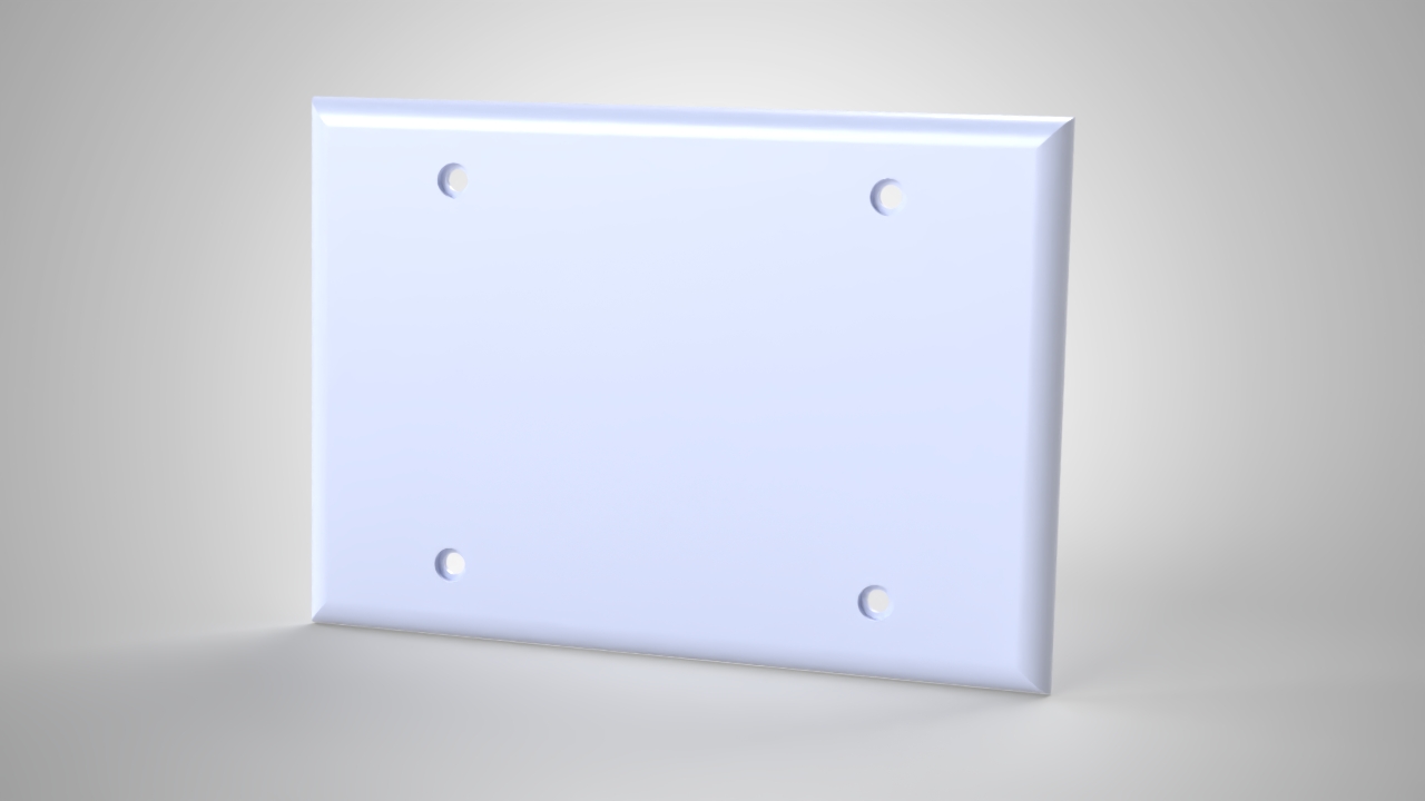 Triple Gang Light Switch Cover, Triple Blank render, Version 2