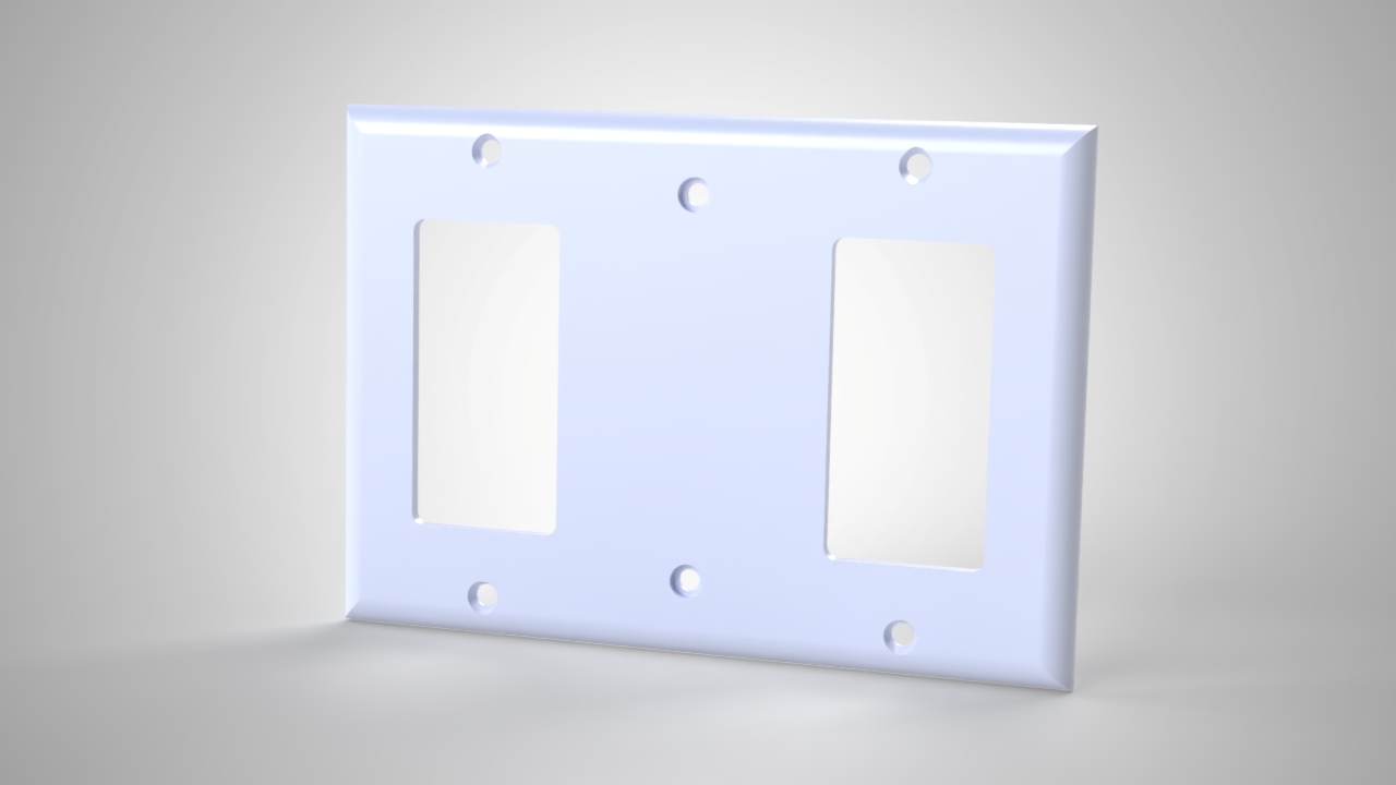 Triple Gang Light Switch Cover, Center Blank Only render, Version 1