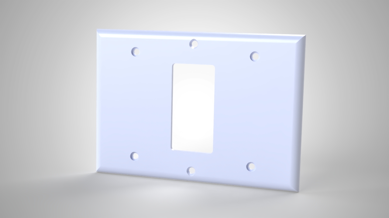 Triple Gang Light Switch Cover, Center Switch Only render, Version 1