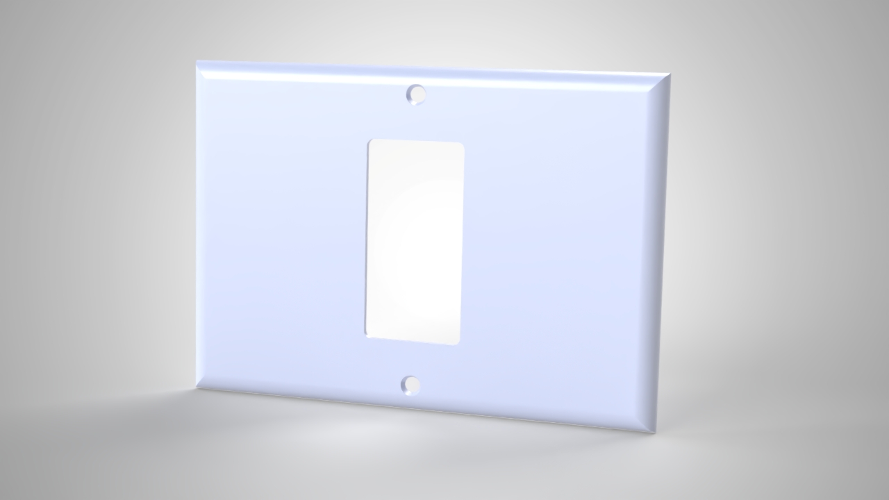 Triple Gang Light Switch Cover, Center Switch Only render, Version 2