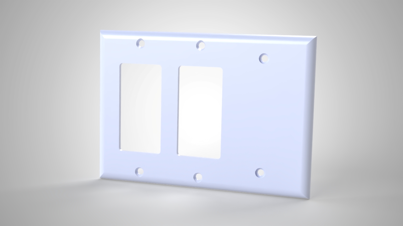 Triple Gang Light Switch Cover, End Blank Only render, Version 1