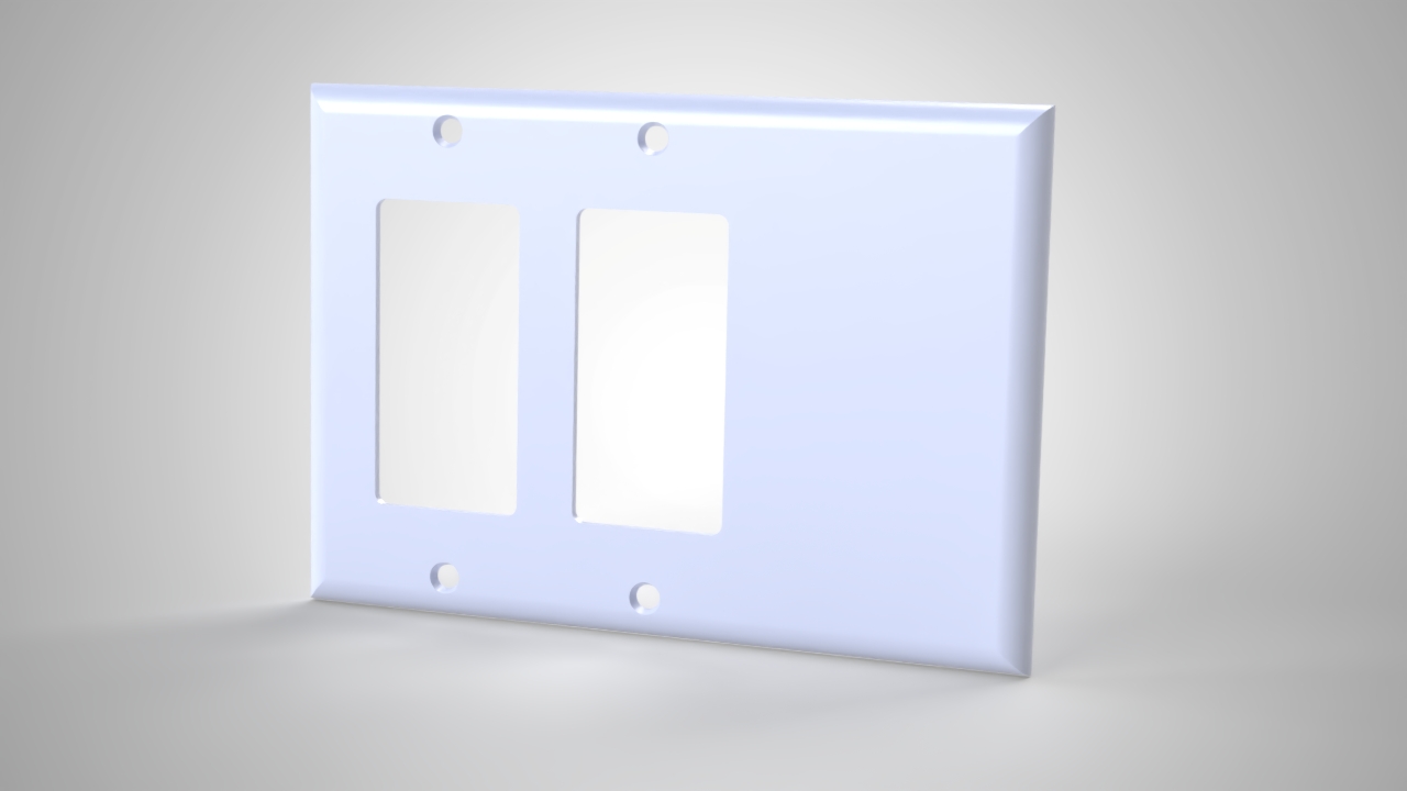 Triple Gang Light Switch Cover, End Blank Only render, Version 2