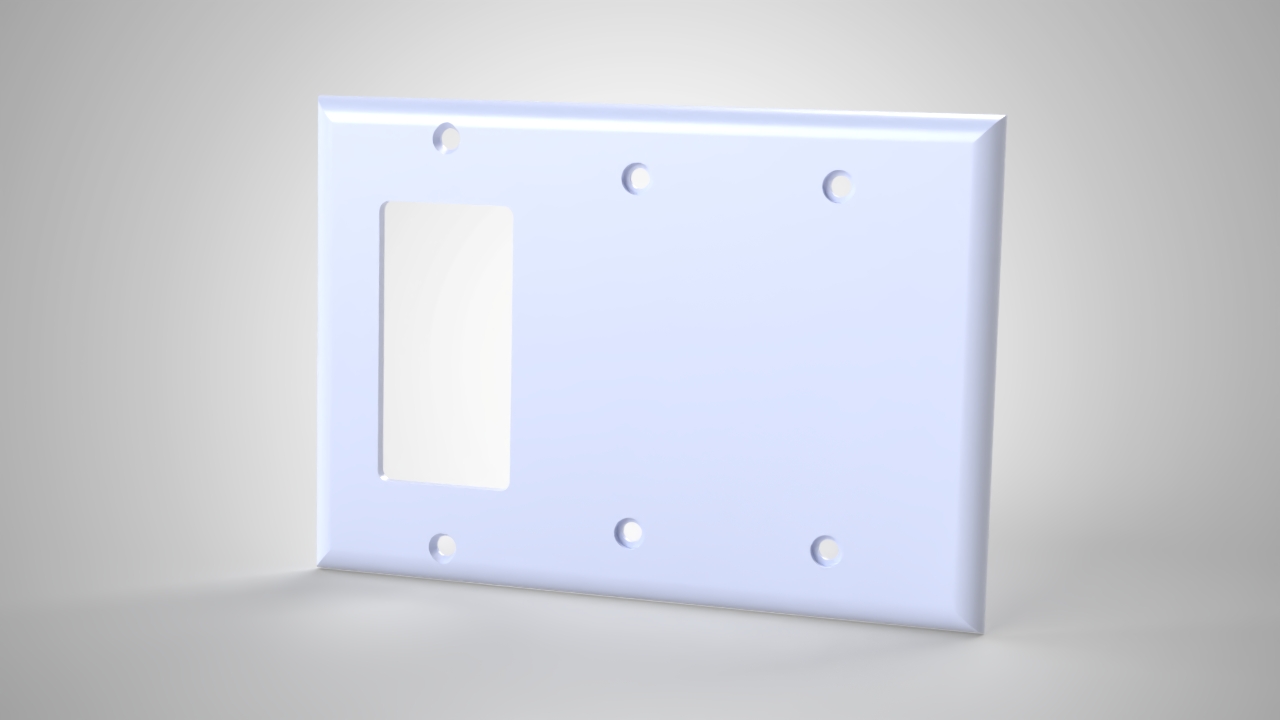 Triple Gang Light Switch Cover, End Switch Only render, Version 1