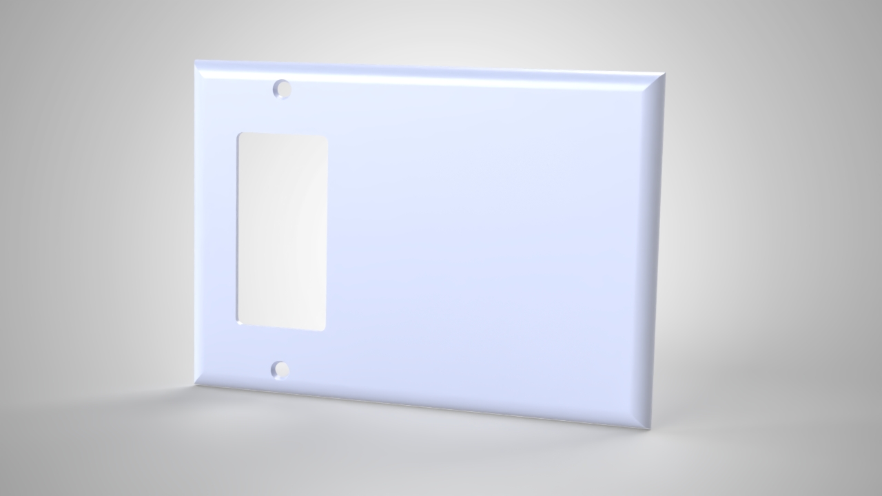 Triple Gang Light Switch Cover, End Switch Only render, Version 2