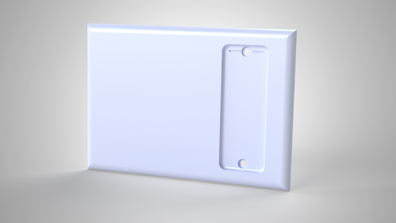 Triple Gang Philips Hue Remote Holder, Blank + Blank + Hue Holder render, Version 2
