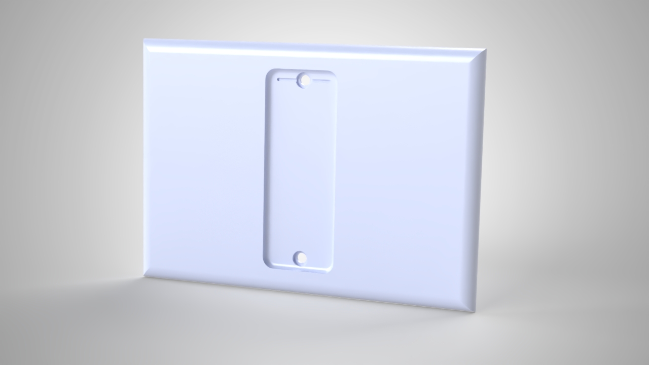 Triple Gang Philips Hue Remote Holder, Blank + Hue Holder + Blank render, Version 2