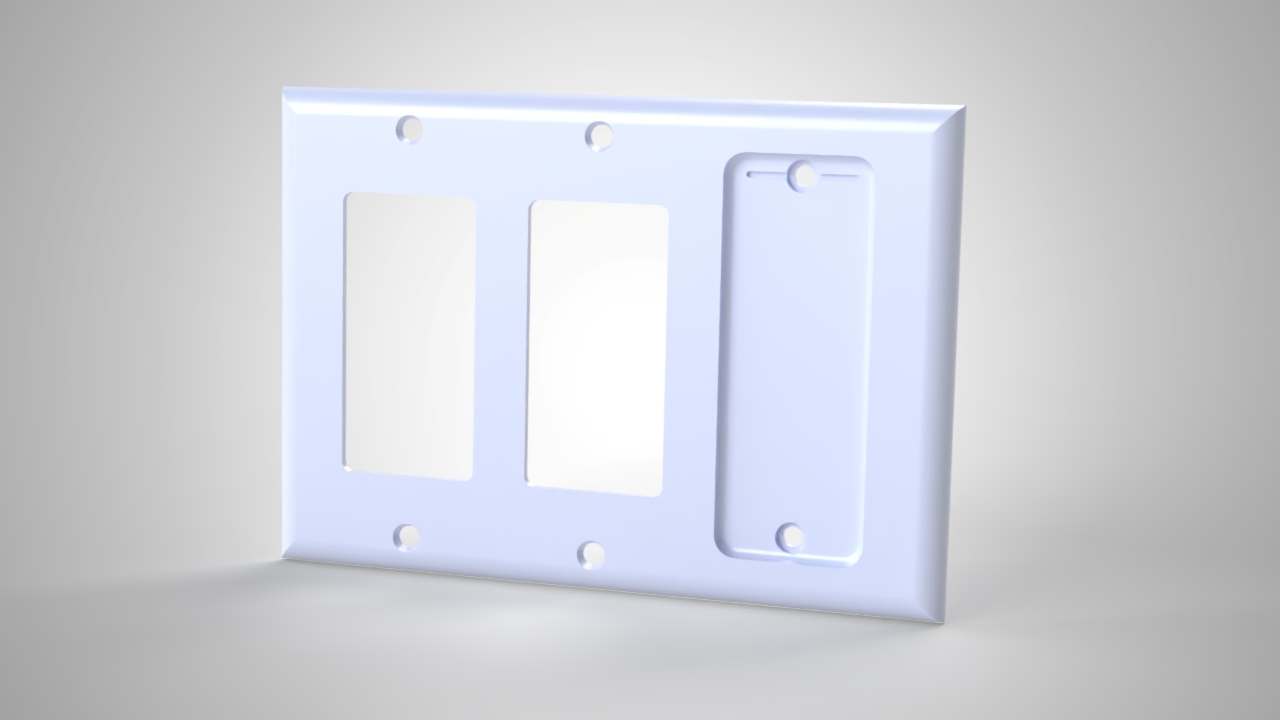 Triple Gang Philips Hue Remote Holder, Decora + Decora + Hue Holder render