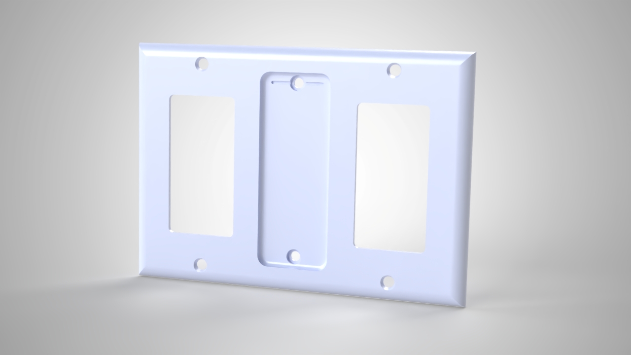 Philips Hue Remote Holders, Triple Gang Decora + Hue Holder + Decora render