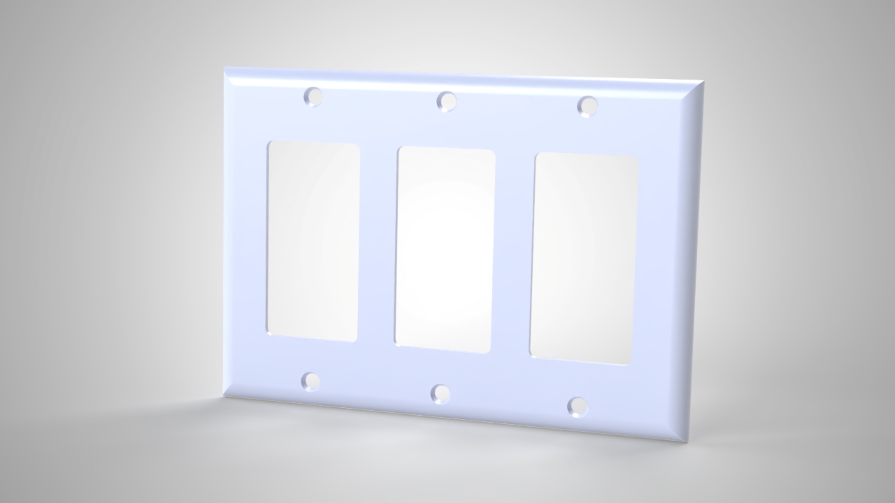 Light Switch Covers, Triple Gang Decora render
